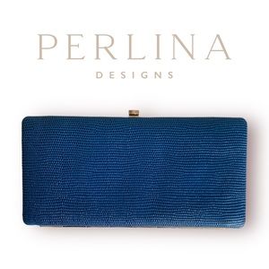 PERLINA NEW YORK Blue Leather Wallet
Purse.